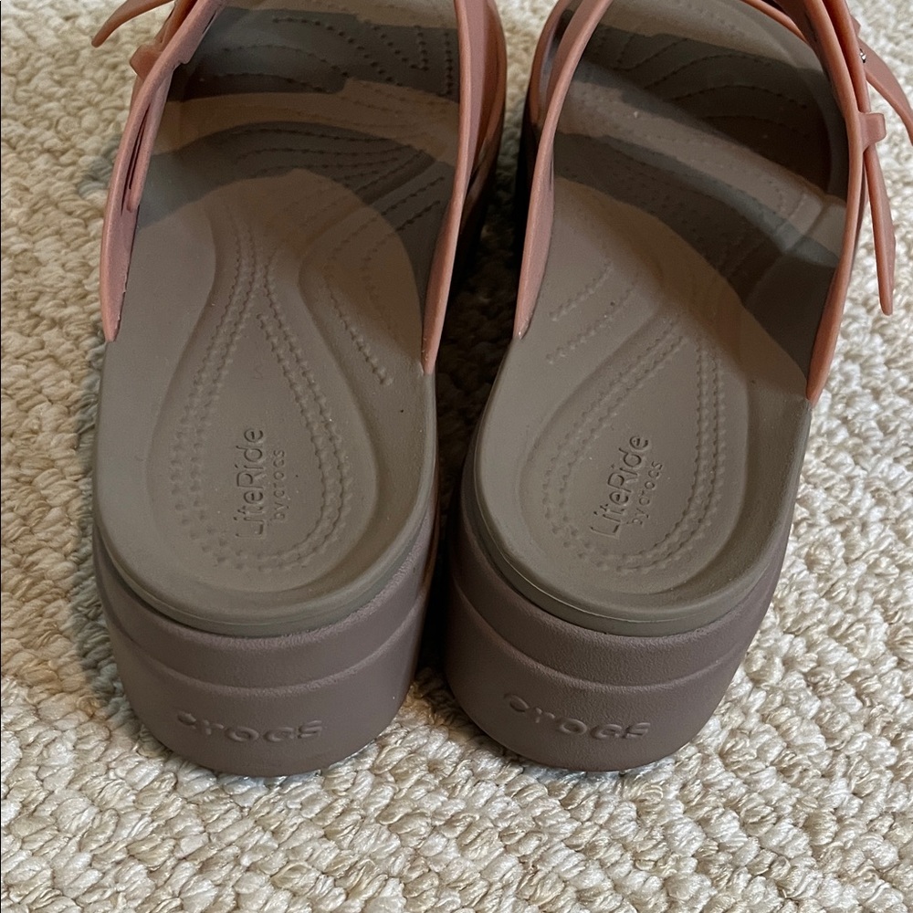 CROCS Women's Sandals in Pink and Gray - Picture 4 of 4
